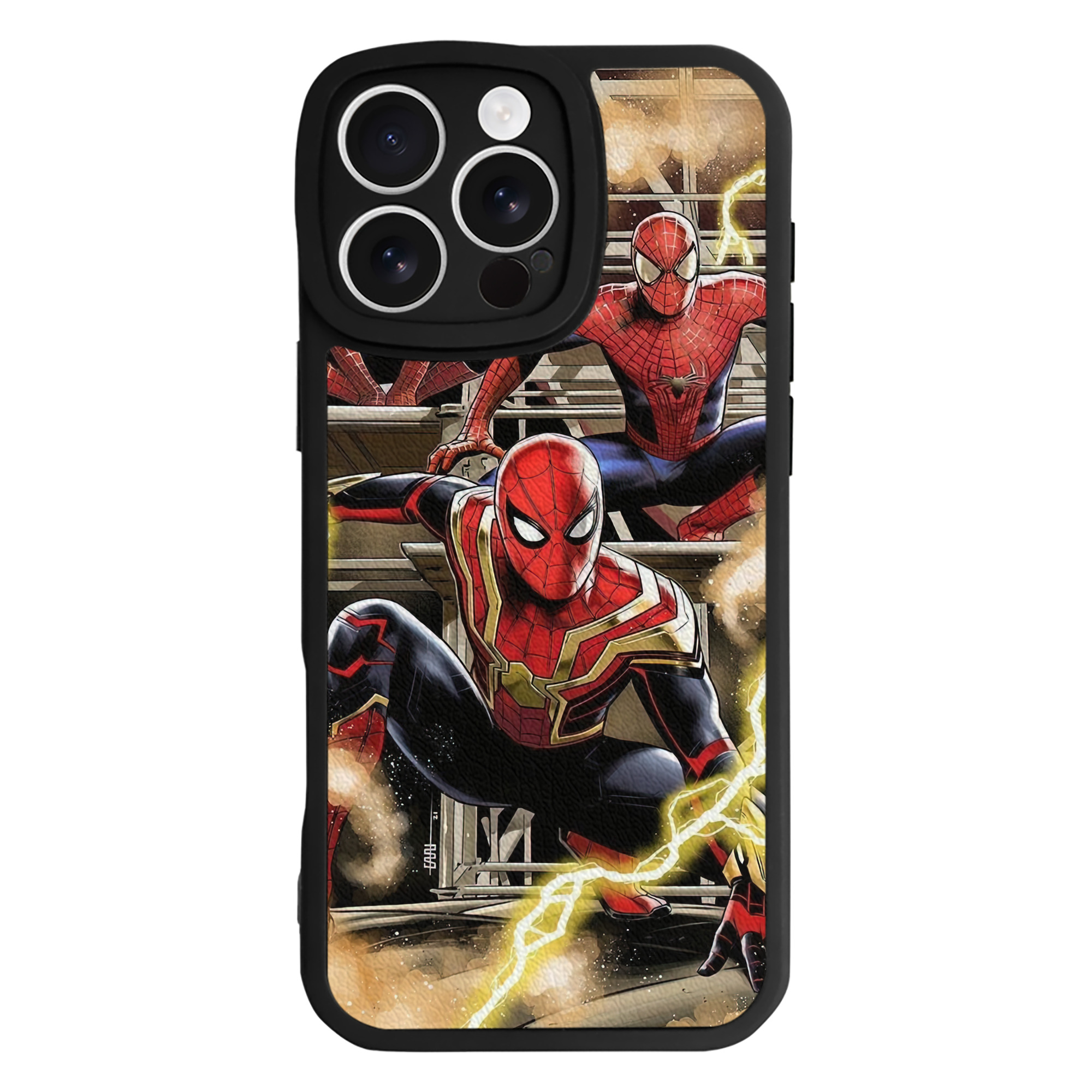 Spider Man スパイダーマン 【iPhone 16シリーズ対応】シリコンスマホケース（レザー調） 材質：シリコン